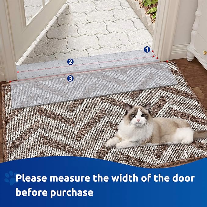 Carpet Protector for Pets Carpet Protector for Doorway, Anti Scratch Under Door Cat Scratch Protector Mat, Cat Barrier Mat Easy to Cut Plastic Stopper (Clear, 3.6FT-2pack)