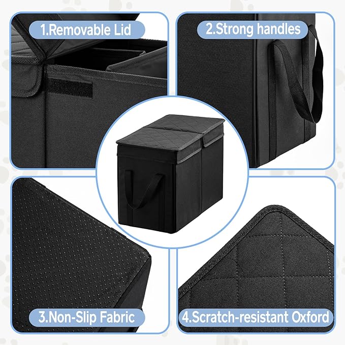 Dog Car Seat Extender with Seat Cover, Front & Back Seat Extender with Storage, Car Organizer for Large Dogs up to 120lbs