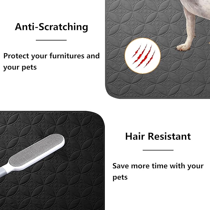 Waterproof Dog Blanket, 68x82 inches Pet Couch Covers for Sofa, Bed Furniture Protector from Dogs Washable and Reversible-Black+Darkgrey