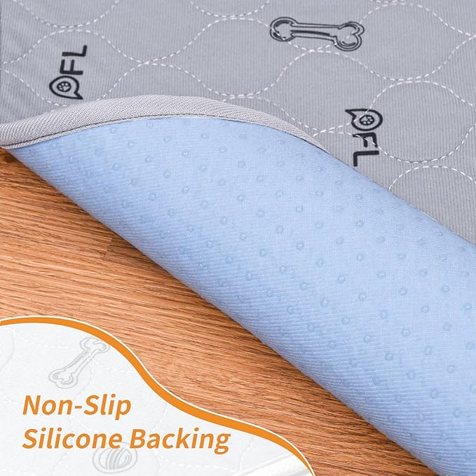 Washable Pee Pads for Dogs, 4 Pack Puppy Pads Washable with Non Slip Bottom,Absorbent Reusable Whelping Pads Dog Mats for Floor Protector, Couch Cover, Crate, Puppy Training 24x36
