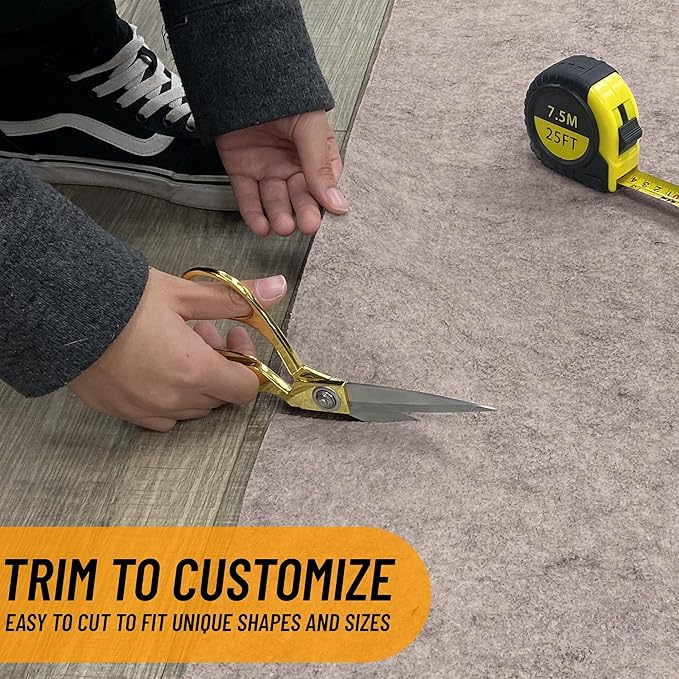 Ottomanson 3' x 10' Non-Slip Rug Pad Gripper 1/4 Inch Thick Dual Surface Felt + Rubber Gripper - Safe for All Floors, Brown