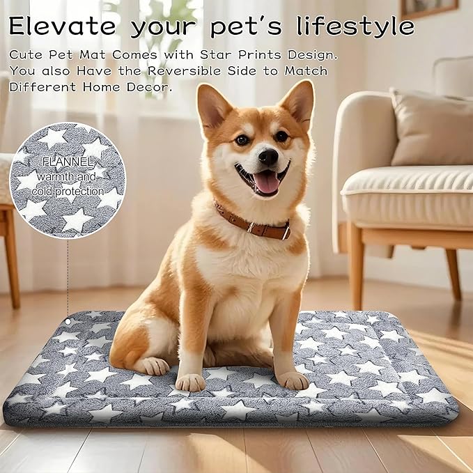 Dog Bed Mat - Reversible Dog Crate Bed Mats, Soft & Breathable Kennel Pad, Durable Crate Bed for Small Medium Large Dogs & Cats