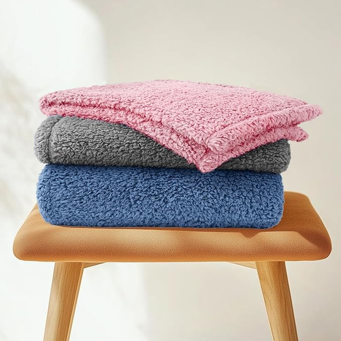 Luciphia Premium Fleece Dog Puppy Blanket Soft Pet Sherpa Calming Cat Blankets Throw for Small Medium Dog Cat(Haze Blue,41x31 inches)