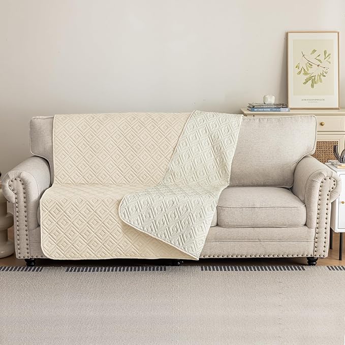 2026 Waterproof Chaise Dog Blanket (40"x50") Comfy Sofa Lounge Mat for Pets with Anti-Slip Back, Universal Incontinence Lightweight Liner Pad for Furniture Car Picnic etc Durable Washable, Beige