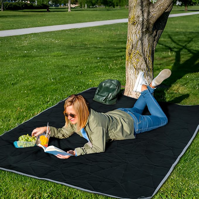 KawaGebo Kamp Outdoor Waterproof Blanket, Foldable Fleece Stadium Blanket for Outdoor Sports Event, Camping, Car, Pet, Picnics - Windproof, Wearable, Machine Washable 80" x 58" (Smoky Gray)