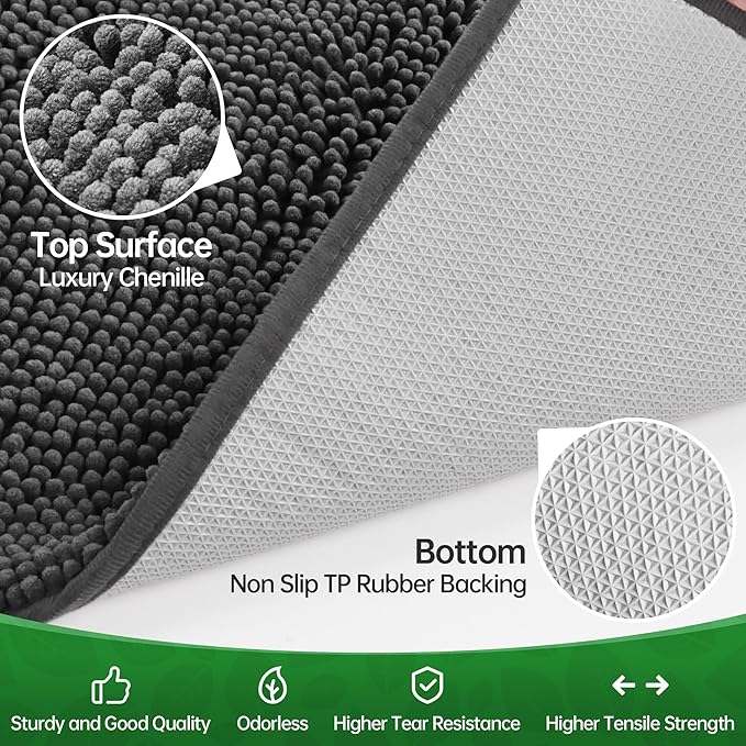 Dog Door Mat Indoor Entrance, 72" x 48" Absorbent Chenille Door Rugs for Entryway Indoor, Non-Slip Dog Mud Mat for Muddy Paws, Soft, Washable