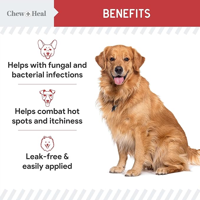 Chew + Heal Labs Dog Paw Wipes Antibacterial 100 Count - Antifungal Wipes for Dogs with 2% Chlorhexidine and 1% Ketoconazole - Good for All Breeds - Made in The USA