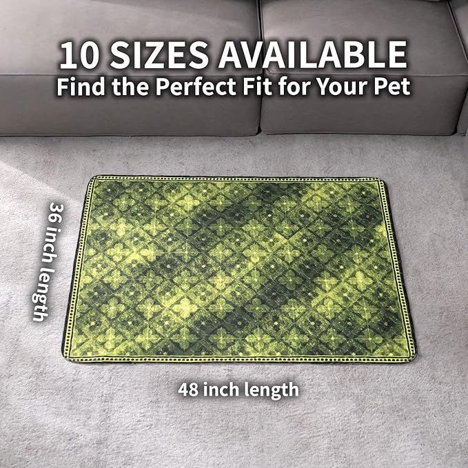 Dog Pee Pads Training Pads Upgrade Triple Thickness All-Purpose Super Absorbent & Leak-Proof, Quick Dry and Leak-Proof and Odor Control (Green/Multi, 36" x48"x2PCS)