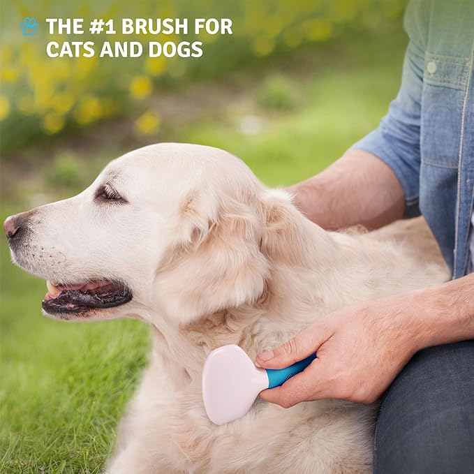 Poodle Pet Slicker Brush - For Dogs, Cats, and Rabbits - Removes Matted Fur, Knots, and Loose Hair - Suitable for Grooming Doodles and Goldendoodles with Short or Long Hair