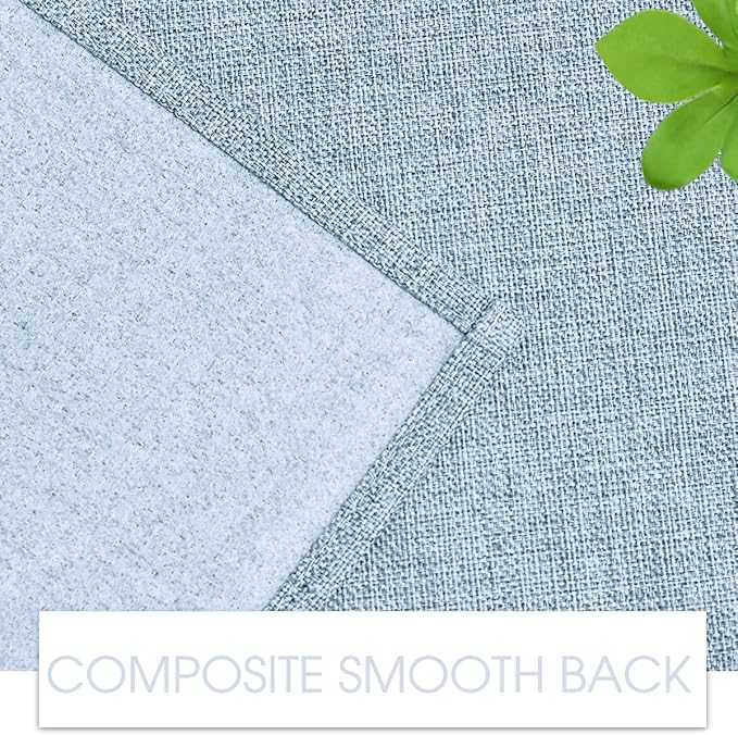 Joywell Linen Armrest Covers for Living Room Anti-Slip Sofa Arm Protector for Dogs, Cats, Pets Armchair Slipcover for Recliner with 4 Pockets for TV Remote Control, Phone, Set of 2, Powder Blue