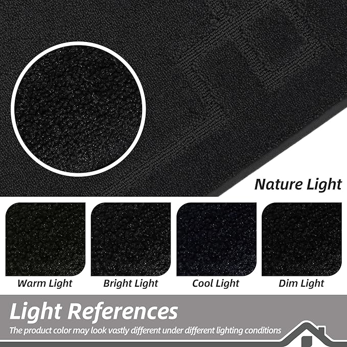 BEQHAUSE Door Mat 36" x 60", Non-Slip Door Mats Indoor Entryway Rugs Washable Low-Profile Absorbent and Stain Resist Floor Mats, Dog Door Mat for Front Back Door, Muddy Wet Shoes & Paws, Black