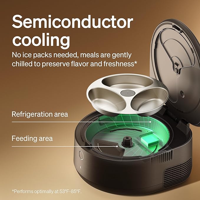 PETLIBRO Automatic Cat Feeder Wet Food with Stainless Steel Bowl, Refrigerated Auto Cat Feeder with Semiconductor Cooling, 3 Fresh Meals for 3 Days, App-Controlled Pet Food Dispenser, Easy to Clean