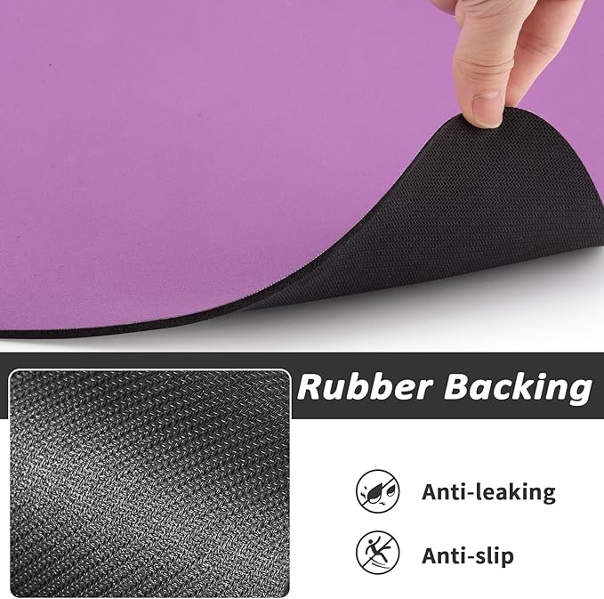 Dog Food Mat - Absorbent Cat Mat for Food and Water, No Stains Pet Feeding Bowl Mat, Easy to Clean Pet Placemats, Quick Dry Dog Water Dispenser Mat for Messy Drinkers | Purple 18"x34"