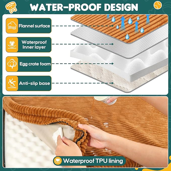 Dog Car Bed, Non-Slip Backseat Extender Pet Mat, Removable Washable Dog Bed for SUVs, Sedans & Trucks, Anti-Slip Travel Bed for Dogs, Easy Clean & Scratch-Proof & Comfort (Medium (50"L×24.6"W×2"H))