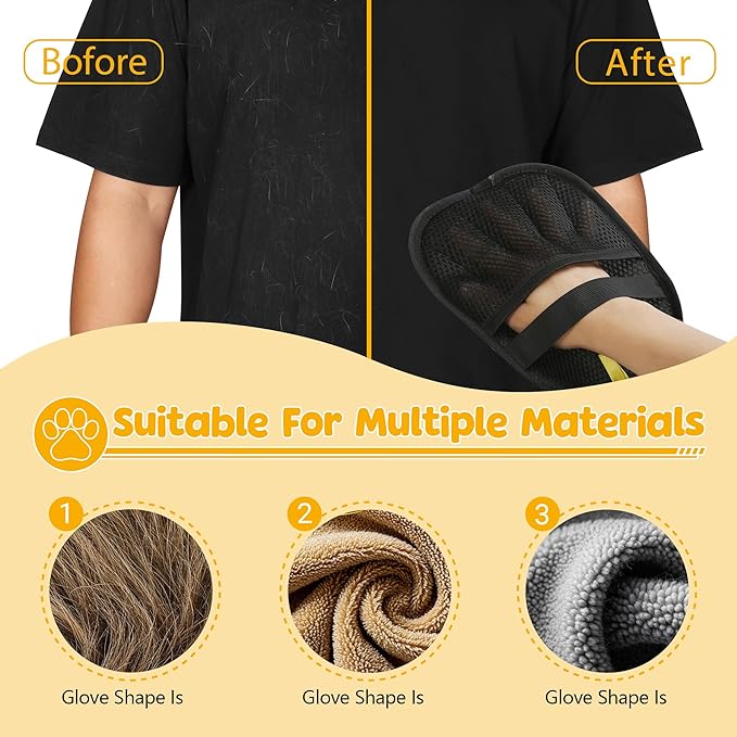 2025 Upgraded Pet Hair Remover Cat&Dog Grooming Tool Electrostatic Gloves Reusable Static-Powered Effortlessly Remove Fur from for laundry Clothes Furniture decor Car Seat Sofa Pet cooling mat bed (1)