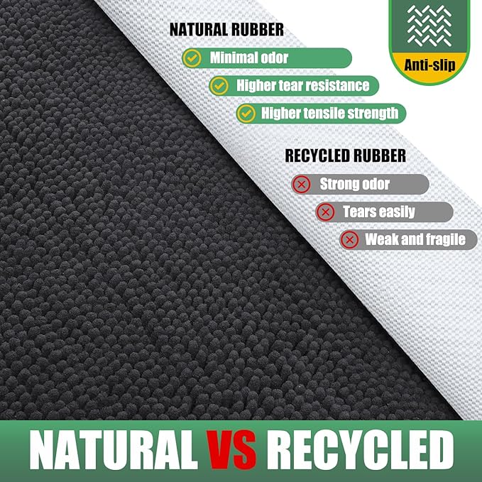 IM HOME Chenille Absorbent Outdoor Doormat 30" x 20", Washable Muddy Door Mats for Dog Non Slip Indoor Doormat Dog Mat for Muddy Paw Front Inside Doormats for Entryway Dark Gray