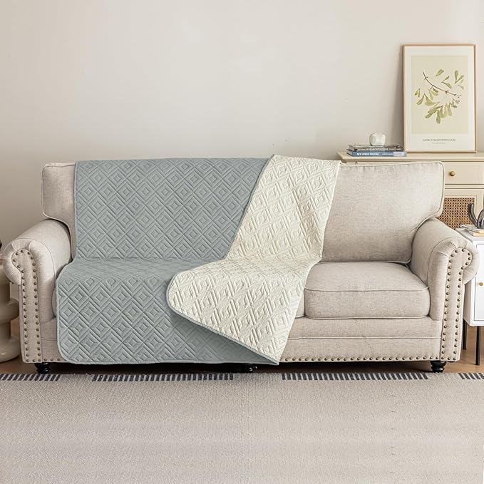 2026 Waterproof Chaise Dog Blanket (40"x50") Comfy Sofa Lounge Mat for Pets with Anti-Slip Back, Universal Incontinence Lightweight Liner Pad for Furniture Car Picnic etc Durable Washable, Light Grey