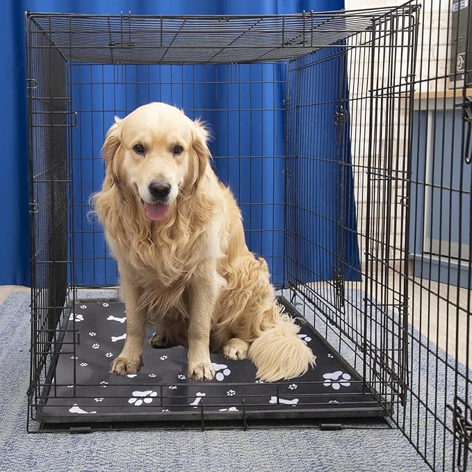Klmnop Washable Dog Crate Pan Cover, Reversible Cool Side & Warm Side Dog Bed Liner for Pet Crate Pan 49 x 30 Inch, Cover Only(Grey)