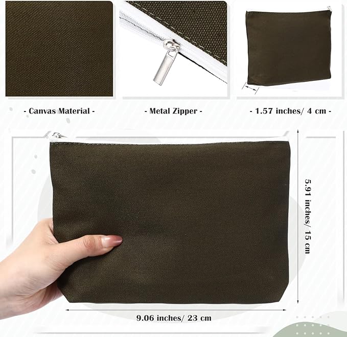 Reginary 10 Pcs Valentines Canvas Makeup Bags Bulk for Women Travel Toiletry Cosmetics Bags Blank DIY Pencil Pouch, Gift for Valentines Patrick's Day Wedding Bridal Shower Coworker(Macaron Color)
