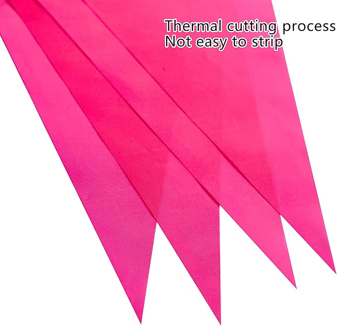 100 Feet Pink Pennant Banners Flags String Hanging Triangle Bunting Flags,Party Decorations for Grand Opening,Kids Birthday,Carnival,60 PCS