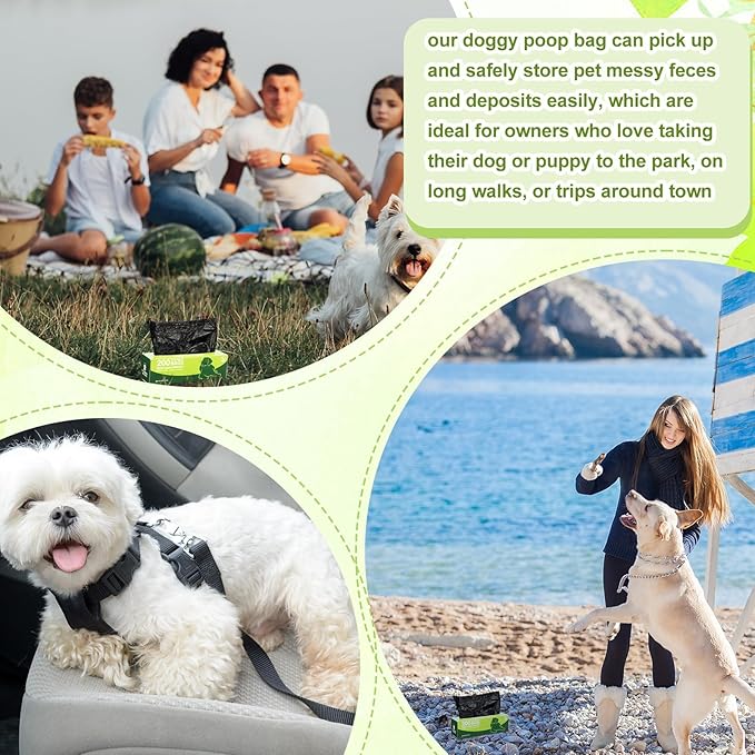 Sherr 10 Boxed Rolls 2000 Counts Dog Poop Bags Bulk Leak Proof Dog Doggy Poop Pet Waste Bags for Puppy Pets Outdoor Walking and Travel
