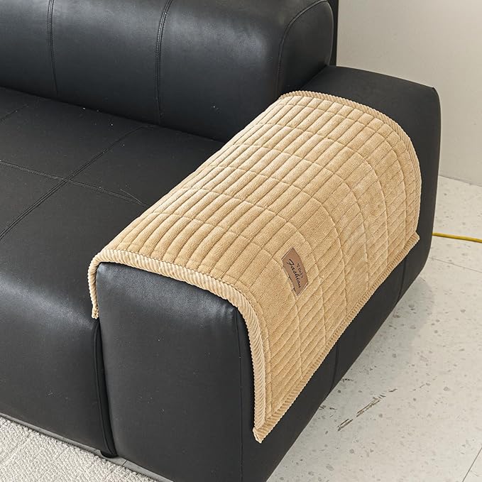 PJLZJFBY Couch Covers for Dogs, Velvet Dog Couch Cover, Pet Couchs Covers for Backrest & Armrest, Couchs Protector for Dogs, Sofa Cover for Pets Washable(1PC,Light Brown,27.5"×27.5",Single Seater)