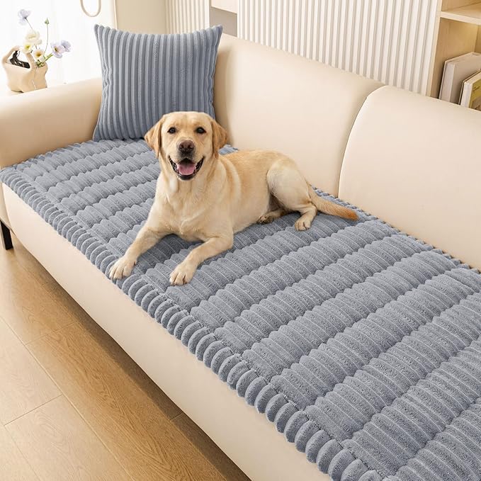 Smiry Couch Cover for Dogs, Non Slip Washable Sofa Protector for Pets, Soft Furniture Cover for Pet, Stylish Sofa Covers, Cozy Protect Against Fur, Dirt & Everyday Messes (Grey, 43" x 63")