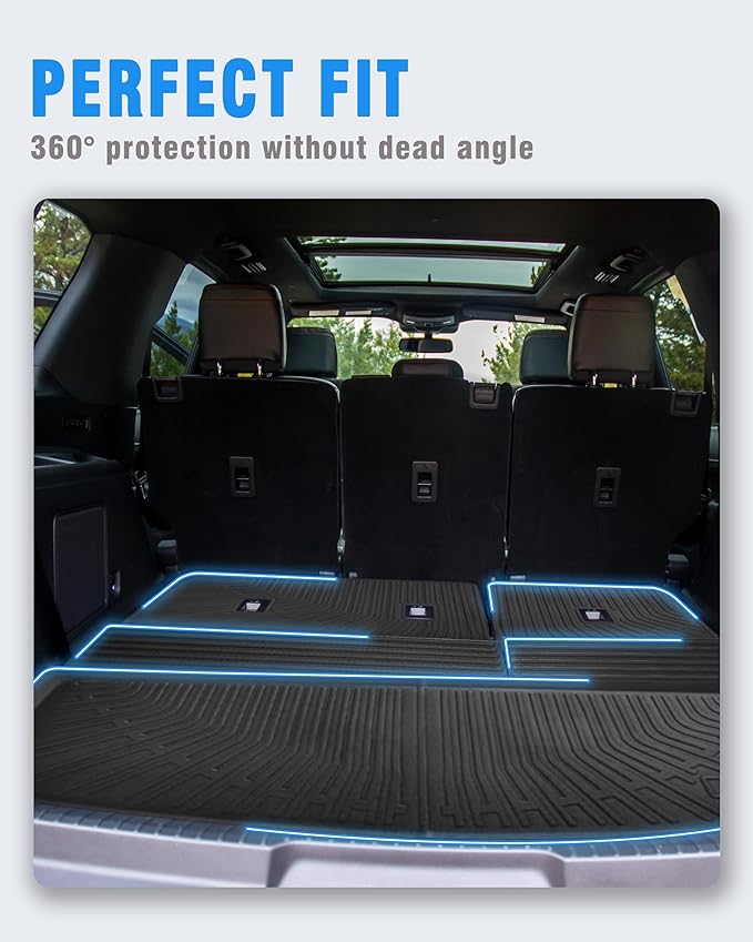 Cargo Liners Backrest Mat for Ford Expedition/Lincoln Navigator Accessories 2018-2024 with Hook&Loop Rear Trunk Mat Rear Seat Back Cover Protector All Weather Anti-Slip Split Dog Liner