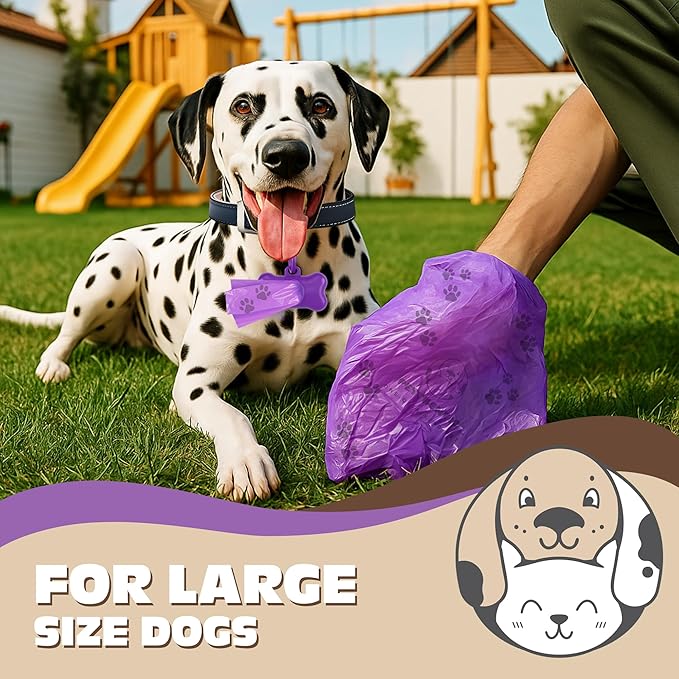 Biodegradeable Dog Poop Bags Rolls with Dispenser & Holder – Scented, Leak-Proof & Eco-Friendly Cornstarch Waste Bags for Dogs & Cats, Strong & Easy to Use, Includes Poop Bag Clip