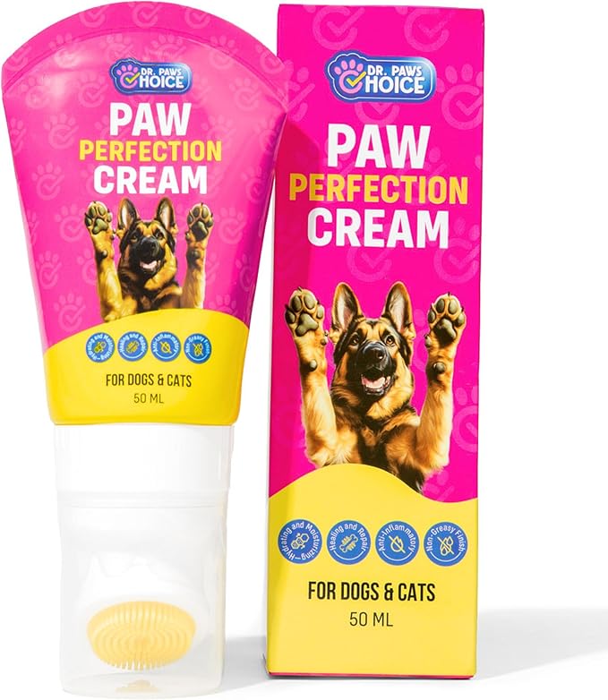 Dr. Paws Dog Paw Protector Balm Perfection Cream - Mess Free, Hydrating, Moisturizing, Non-Greasy, Lick Safe Dog Paw Balm - Premium Animal Foot Moisturizer for Soft, Healthy Paws - 50ml