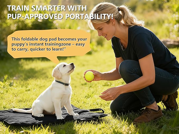 Topyangs Portable Dog Mat, Waterproof Outdoor Pet Mat for Camping Sleeping, Pet Cushion Pad with Handle for Small Dogs, Outdoor Training Dog Bed for Puppies, Easy to Carry, Super Soft