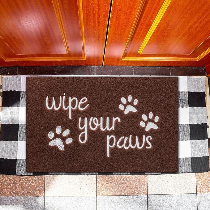 Large Front Door Mat, 24X36 Welcome Door Mats for Entrance Doormat Floor Mat, Durable Non Slip Rubber Entryway Door Mat, Wipe Your Paws Funny Mat for Front Door Doormat