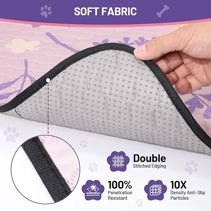 Washable Dog Pee Pads - Absorbent Reusable Puppy Training Pads, Waterproof Leak - Proof & Non - Slip for Crate Whelping Potty Training 24x36 (Pack of 2)