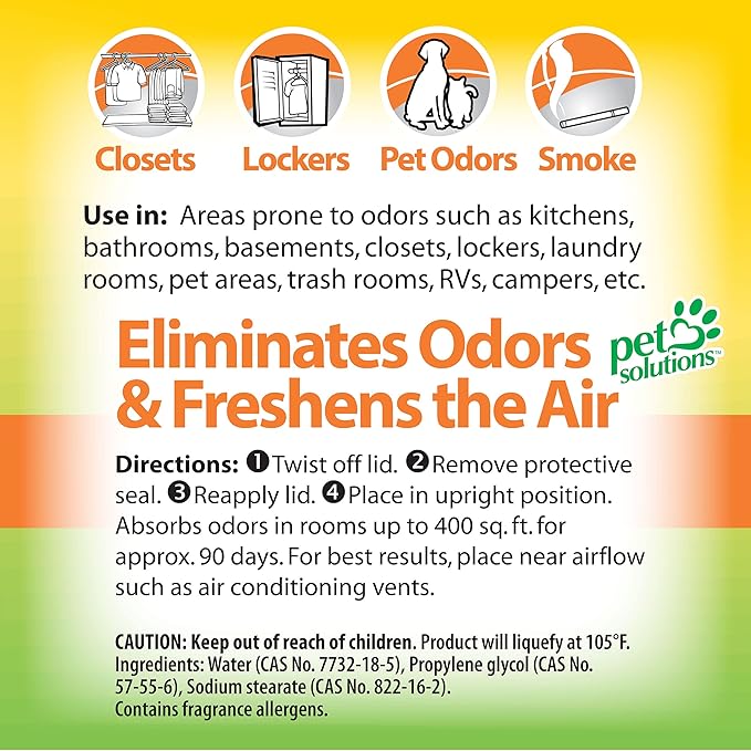 OdoBan Solid Odor Absorber Eliminator for Home and Small Spaces, Citrus Scent, 14 Ounces Each, 9-Pack