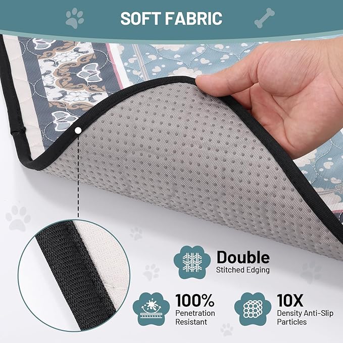 Washable Dog Pee Pads - 24"x36" Absorbent Reusable Puppy Training Pads, Waterproof Leak - Proof & Non - Slip for Crate Whelping Potty Training (Pack of 2)