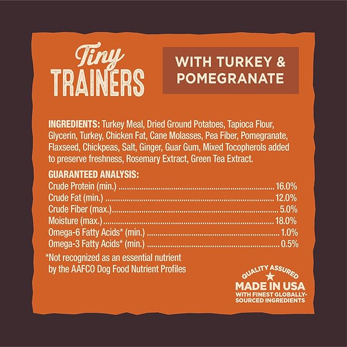 Wellness CORE Tiny Trainers Dog Treats, Natural, Training Treat, Grain Free, Turkey & Pomegranate (6 Ounce Bag)