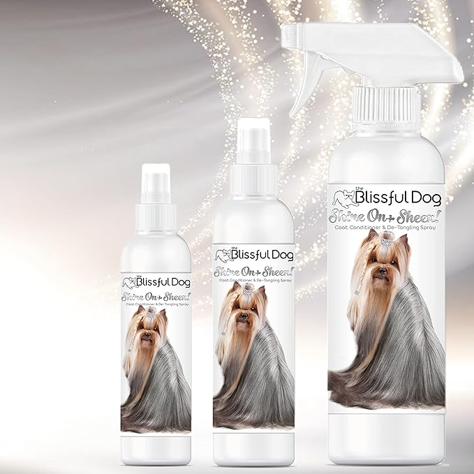 The Blissful Dog Shine-On + Sheen Coat Dog Spray, Easy-to-Use Conditioner, Sensitive Skin-Friendly Leave-in Conditioner, Detangler Spray, 4 oz.