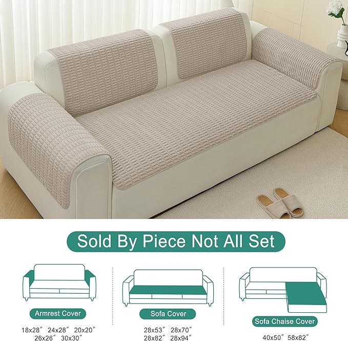 Foxdecor Couch Cover Sofa Covers Washable, Dog Bed Cover Couch Covers for 3 Cushion Couch Sofa Pet Friendly, Dog Couch Cover Furniture Covers for Pets.(Brown 32x70 inch)