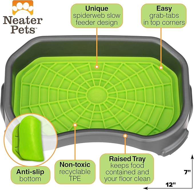 Neater Pet Brands - Neat-LIK with Protective Tray - Slow Feed Pad for Dogs & Cats