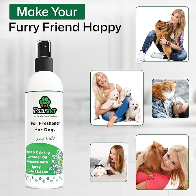 Dog Perfume Spray Long Lasting, Refreshing & Calming Lavender Scent for in Between Baths, Odor Eliminating for Dogs & Cats, Dog Cologne & Deodorizer Perfume, 8.45 oz