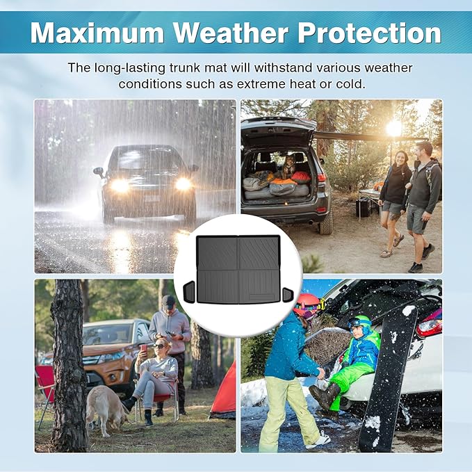 Mixsuper Custom Fit for Cargo Liner 2014-2022 Jeep Cherokee All Weather Trunk Liner Anti-Slip Durable Rear Cargo Floor Mat Black (Not for Jeep Grand Cherokee)