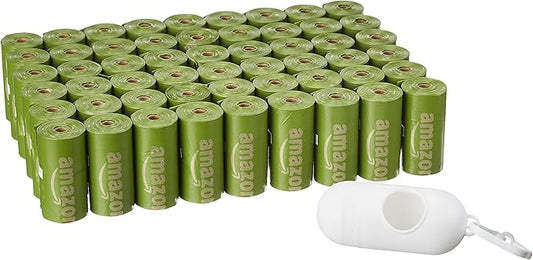 Amazon Basics Dog Poop Bags with Dispenser,Enhanced for Guaranteed Leakproof,Brazilian Mango Scented,Includes Leash Clip, Total 4860 Count, 15 Count (Pack of 324)