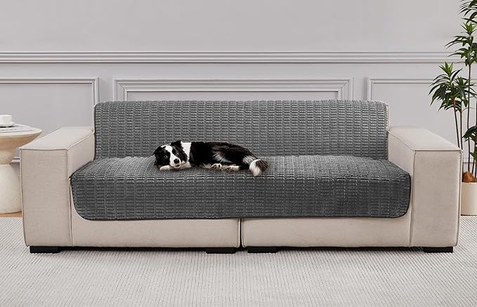 Meider Dog Bed Cover Pet Couch Covers for Sofa,Anti-Slip Furniture Protector Washable Couch Pads for Cushions (Dark Grey, 58x82 inch)