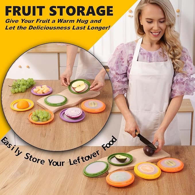 4-Piece Food Storage Containers Set – Avocado Saver, Onion Keeper, Silicone Kitchen Organizers for Fridge, Reusable & Fresh-Keeping Design