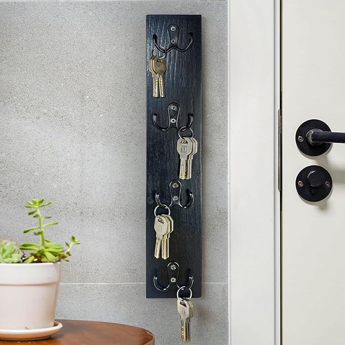 Yohsnor Vertical Key Holder Wall Mount - Stylish Home Decor for Entryway, Space-Saving Hook Rack & Organizer for Keys, Wallets, and More - Ideal for Small Spaces & Versatile Storage Solutions