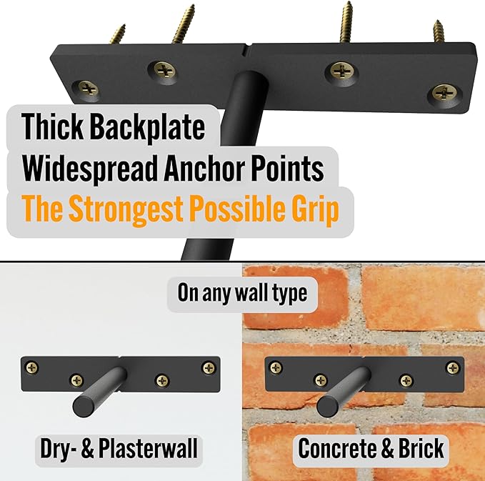 EVALD Heavy Duty Floating Shelf Bracket | 4-Inch Floating Mantel Mount, Blind Shelf Supports, and Anchors | Floating Shelf Hardware for Home and Office Decor | Fireplace Mantel Brackets (4 Pack)