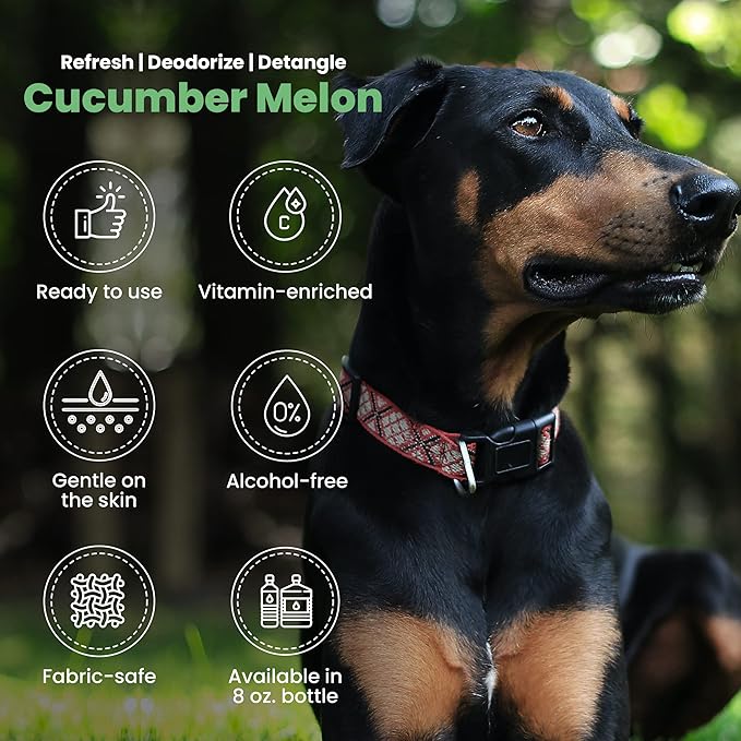 Best Shot Scentament Spa Botanical Body Splash, Body Spray For Pets, Cat And Dog Cologne Spray, Cucumber Melon, 8 Oz.