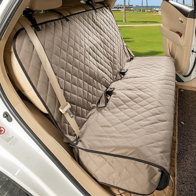 VIEWPETS Bench Car Seat Cover Protector - Waterproof, Heavy-Duty and Nonslip Pet Car Seat Cover for Dogs with X-Large Size Fits for Large SUVs & Trucks