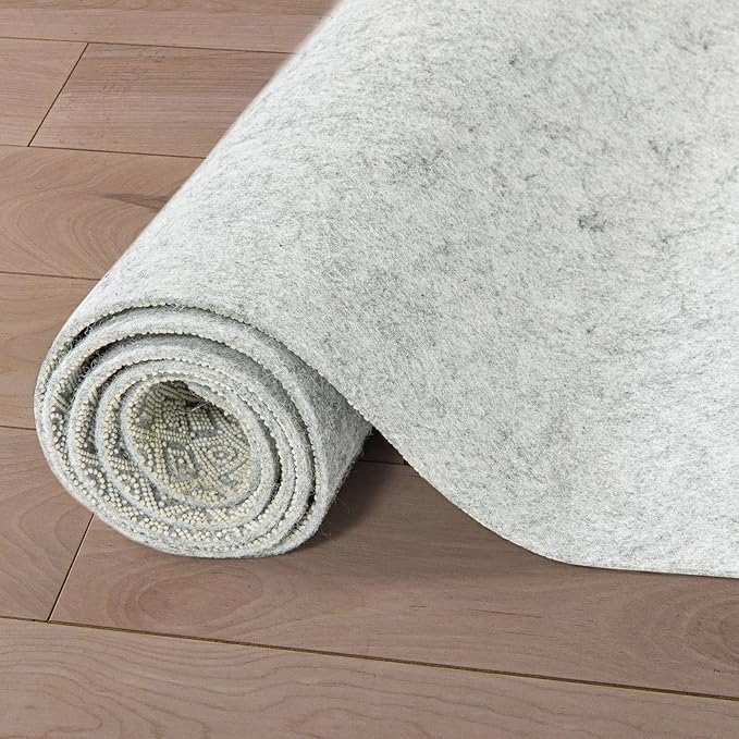 WELL WOVEN Premium 1/2" Thick Felt Rug Pad 8x10 - Non Slip Rubber Backing for Hard Floors & Carpet - Easy Cut to Size for Custom Fit - Superior Cushioning & Floor Protection Shield