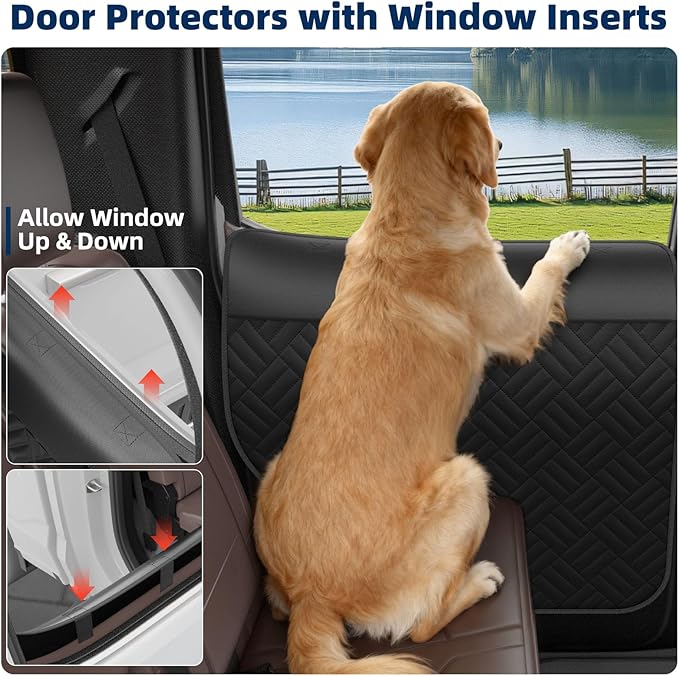 Car Door Protector for Dogs - Heavy Duty Thick Oxford Covers for Car Back Door Protect for Pet Scratching(M)
